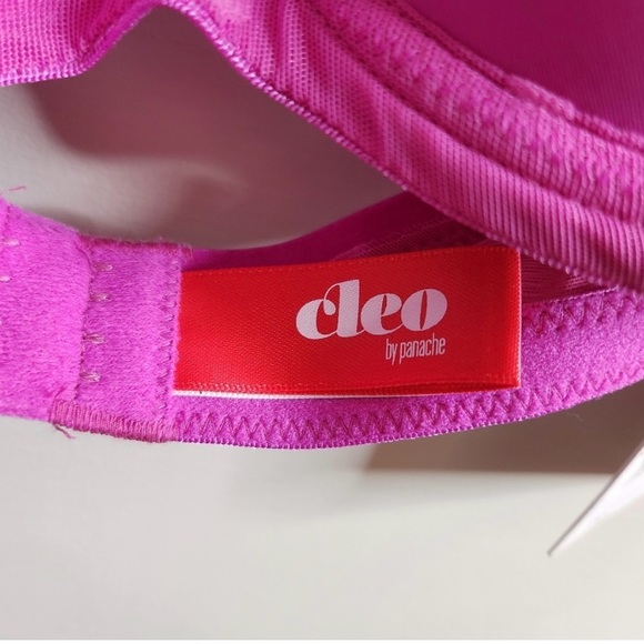 Cleo Panache 9511 Koko Spirit Underwire T-shirt Plunge Bra 32D Hot Pink Padded - Picture 2 of 7